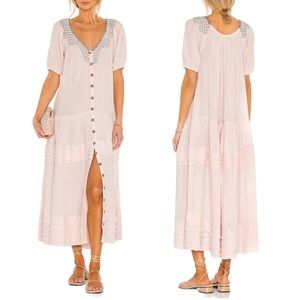 FREE PEOPLE‎ Sunday Stroll Maxi Dress in Ivory Combo. Size Medium